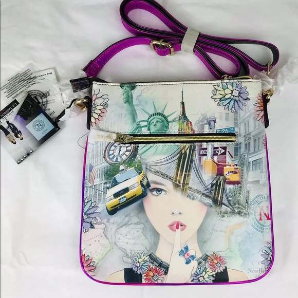 Nicole Lee Cross-body Print New York Handbag - Picture 9 of 12
